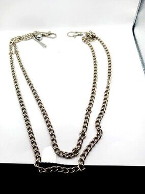 Bat + Ball Double Layered Pants Or Wallet Chain 23 " Silver Tone